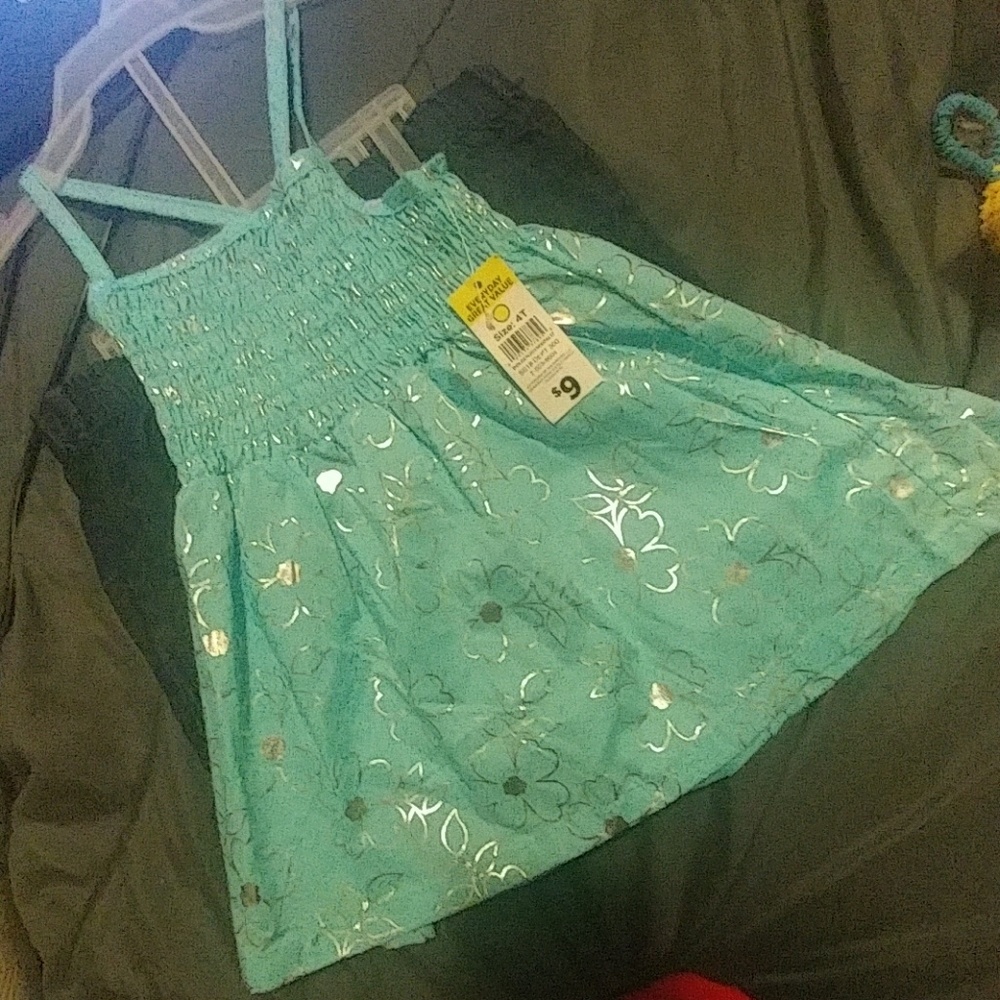 2 pc blue jean shorts and spaghetti strap shirt